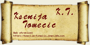 Ksenija Tomecić vizit kartica